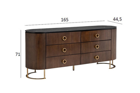 Комод коричневый 165x44,5x71см Garda Decor