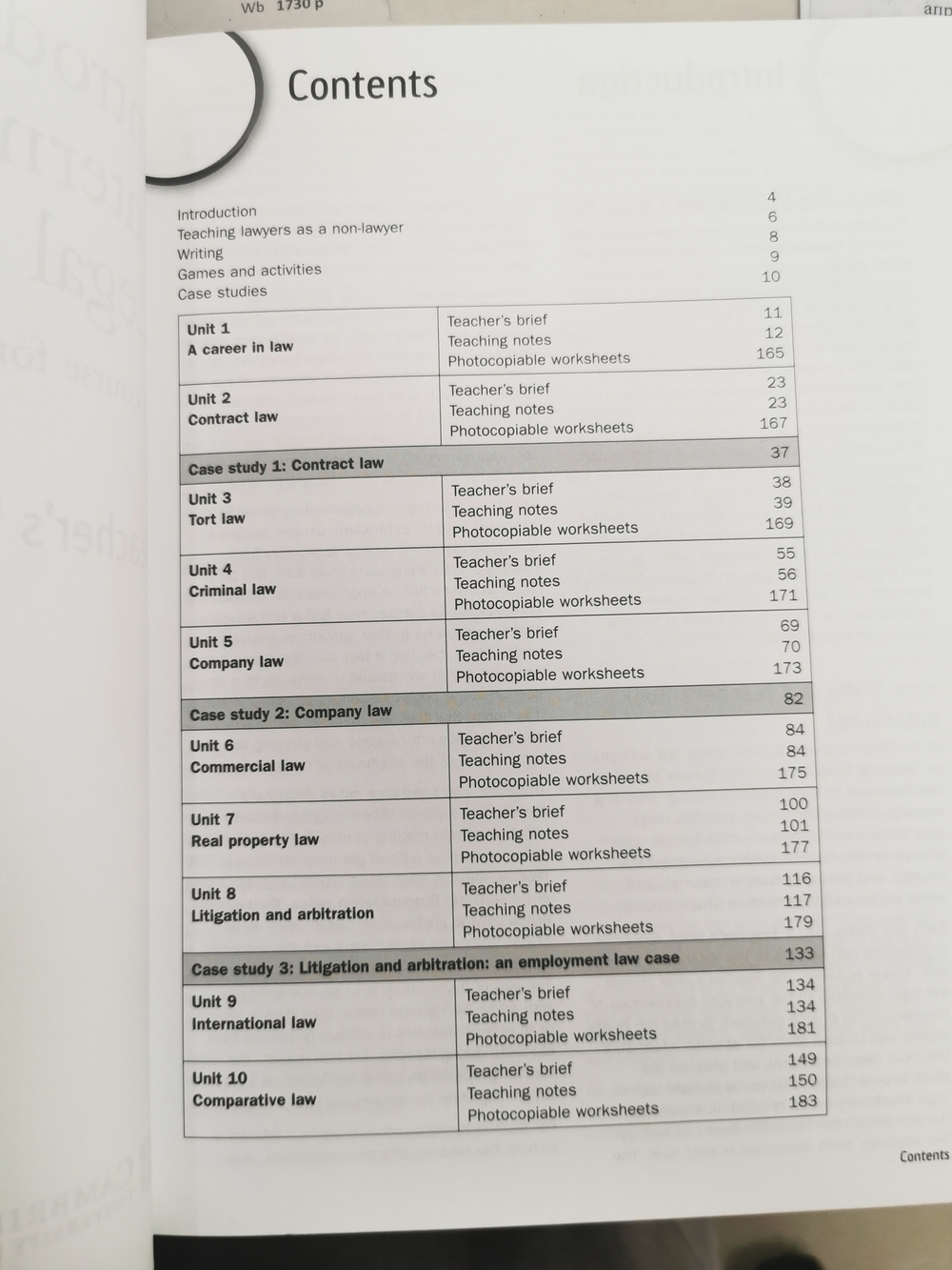 Introduction to International Legal English Teacher's Book (Книга для учителя)