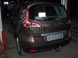 Фаркоп оцинкованный Galia R087A для Renault Megane III хетчбек 5 дверей 2008-2016, Renault Scenic III 2010-2016(паспорт и сертификат в комплекте)(без электрики)