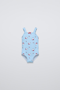 ZARA КУПАЛЬНИК С ПРИНТОМ HELLO KITTY © SANRIO, ГОЛУБОЙ