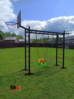 Монтаж уличной шведской стенки Sv Sport Рукоход (4 вертикальных столба)