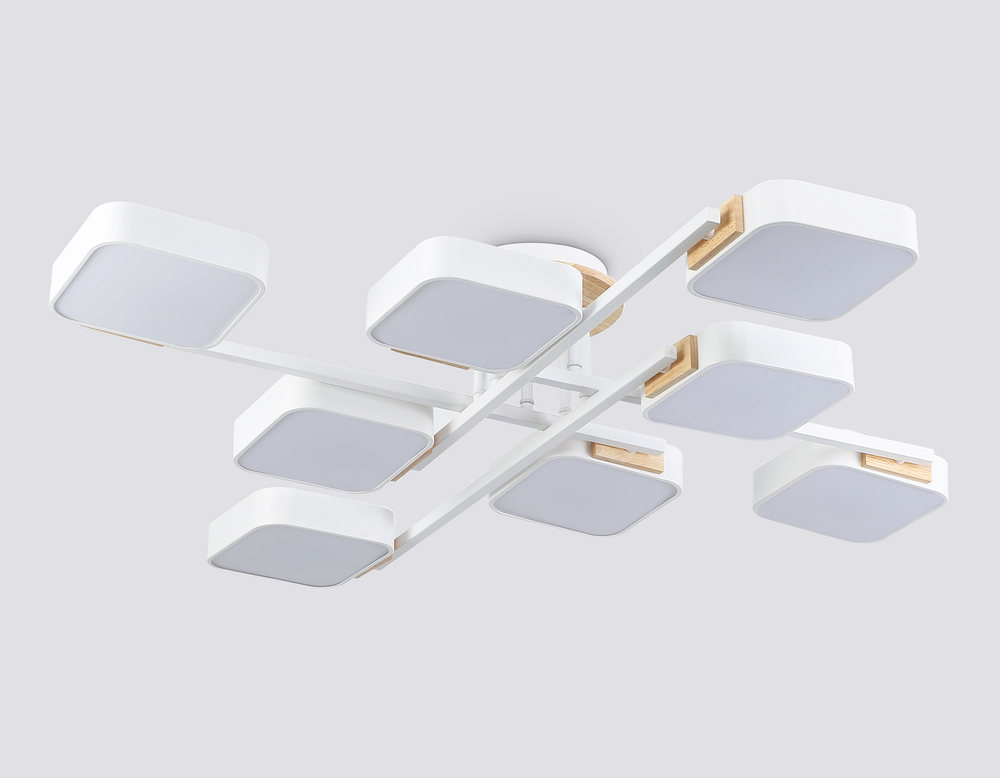 FL4888/8 WH/WD белый/дерево 144W 3000-6000K  960*960*160 (без ПДУ)