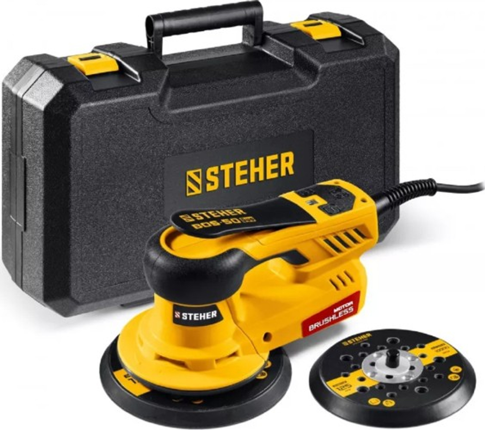 Виброшлифмашина эксцентриковая сетевая Steher BOS-50 duo