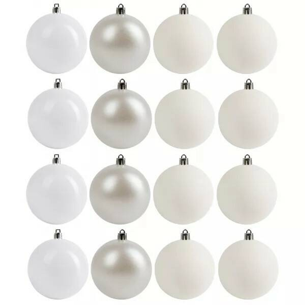 Набор шаров 16шт 8см жемчужный+белый SYQA-012278