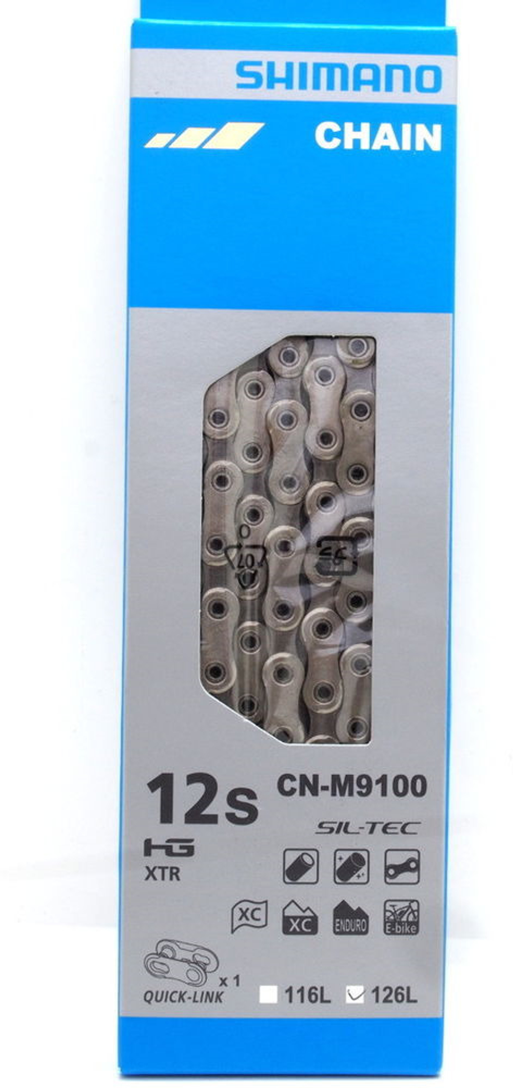 Цепь XTR M9100 12 скоростей 126 звеньев с замком