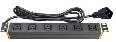 Блок распределения питания (PDU) 19" 16A, Вых:6 х C19, Вх:C20 х 2м
