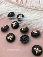 Пуговицы черные золотая пчела