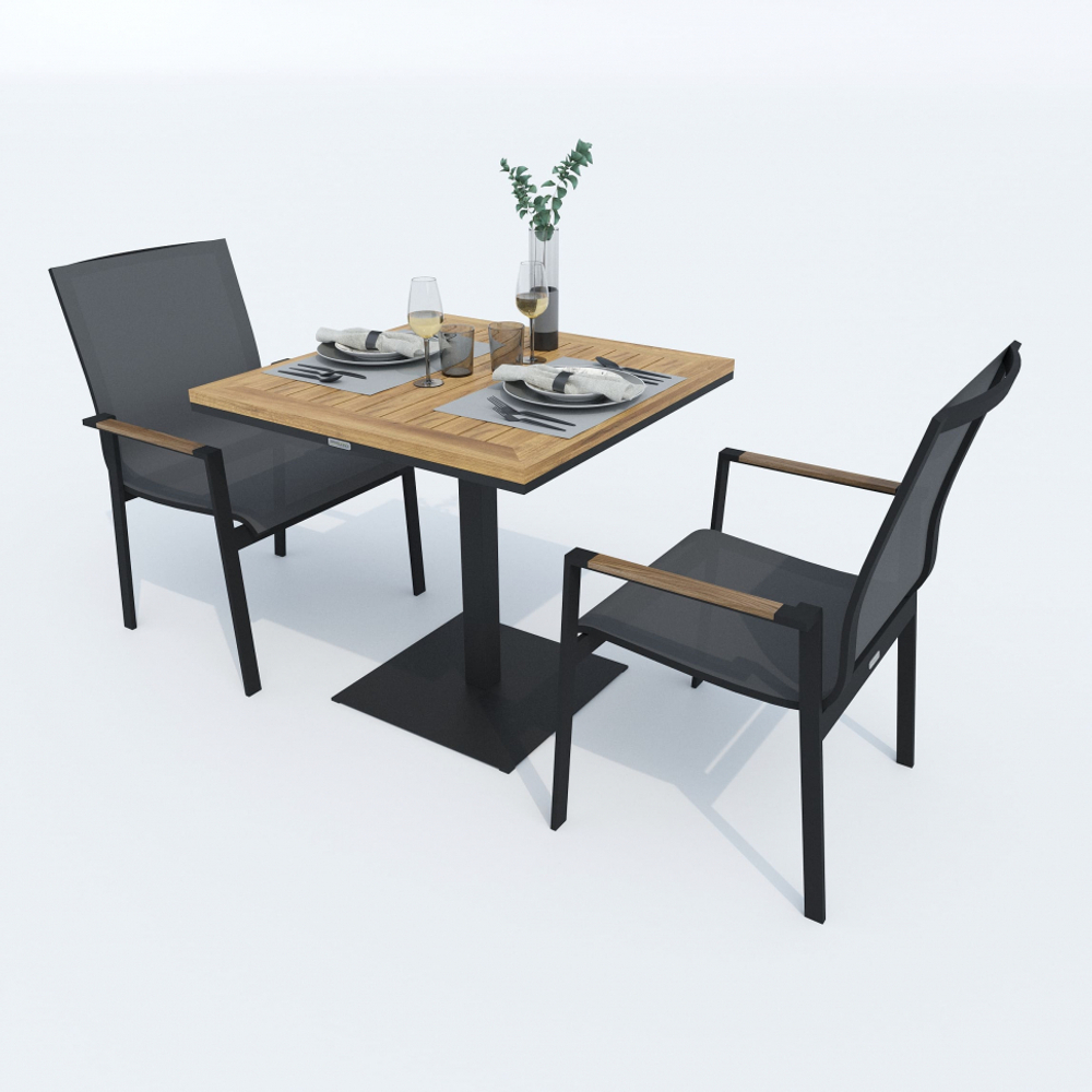 Стол обеденный Ideal Patio МИРРА алюминий, поливуд 80х80 см (1 ножка) резервный дубль