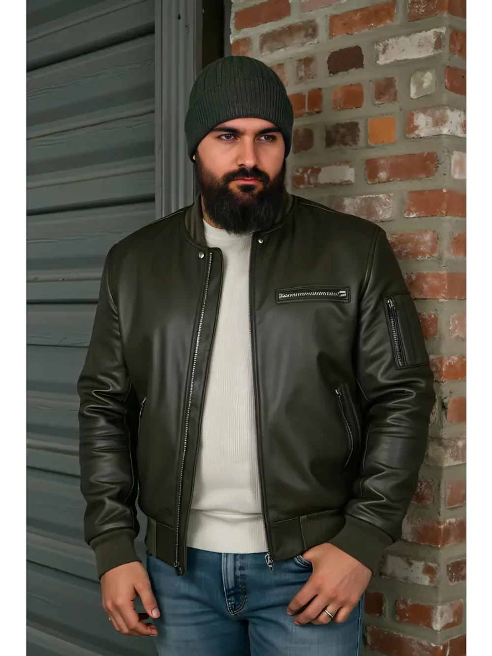 шапка вязаная теплая с отворотом стильная