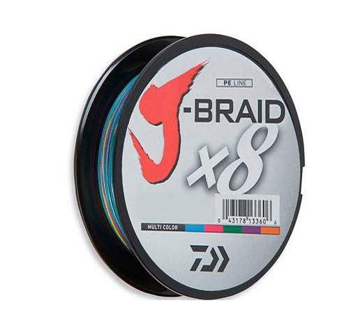Плетеный шнур Daiwa J-Braid X8 Multicolor 0,18мм 26,5lb 150м