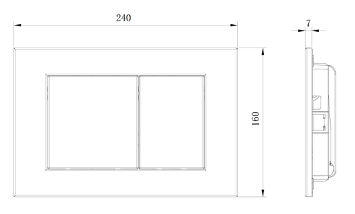 Кнопка для инсталляции, нерж.сталь GUN METAL NEW