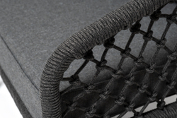 "Канны" лаунж-зона 4-местная из роупа узелкового плетения, каркас алюминий, роуп темно-серый