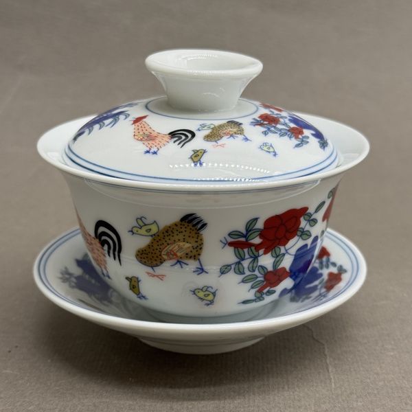 Гайвань с петухами, фарфор, 120мл