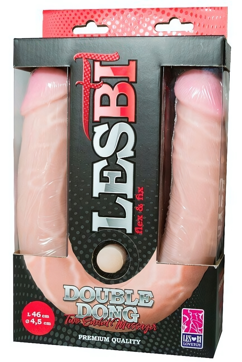 Сдвоенный фаллоимитатор "FLEX&amp, FIX" (Цвет: телесный)