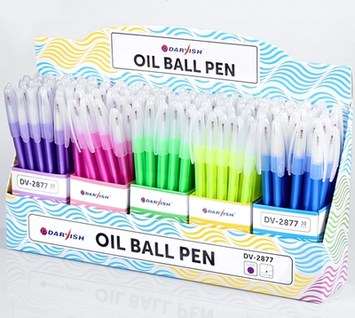 Ручка шарик. масл. корпус цветной, ассорти (Darvish)