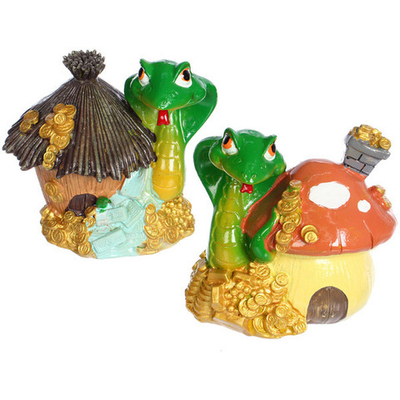 Фигурка новогодняя «Змейка в денежном домике» 9*6*10 см, микс