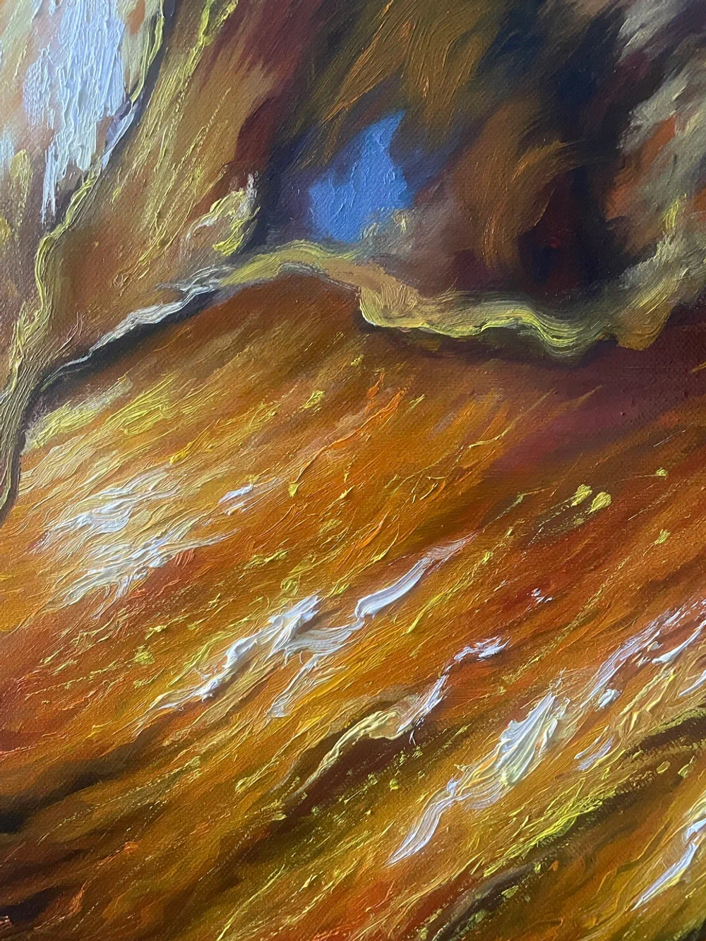 Картина маслом на холсте "Прозрачная волна" 80х80 см. Деревянный подрамник. Художник Наталия Осадчук