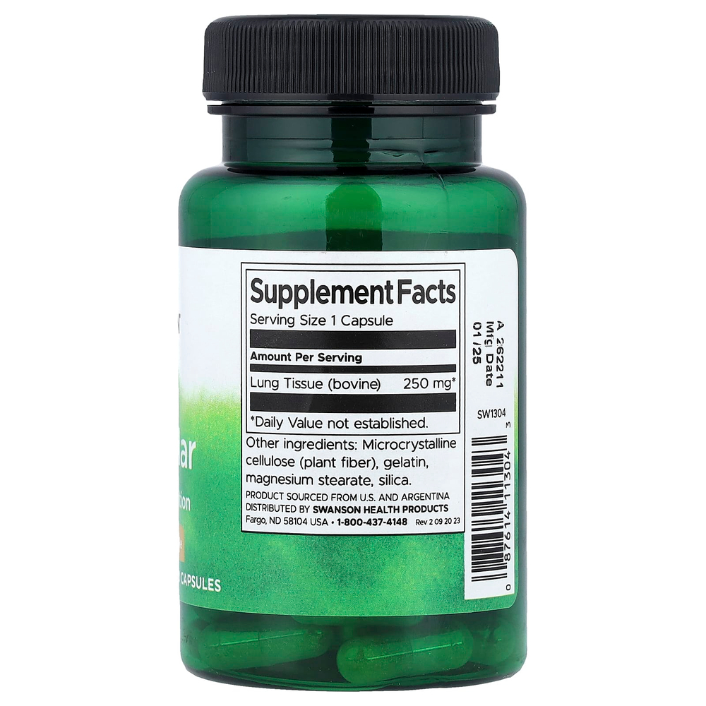 Swanson, Легочных желез, 250 мг, 60 капсул