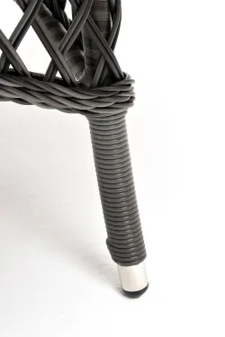 "Эспрессо" плетеный круглый стол, диаметр 150 см, цвет графит