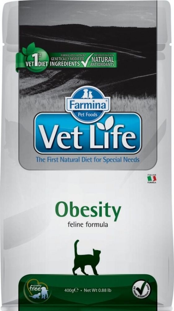 Сухой корм Farmina OBESITY для кошек лечение ожирения  400 г