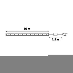 ULD-S1000-100-DGA WARM WHITE IP20 DEW BAND Гирлянда светодиодная Полоса. 10м. 100 светодиодов. Теплый белый свет. Провод зеленый. ТМ Uniel