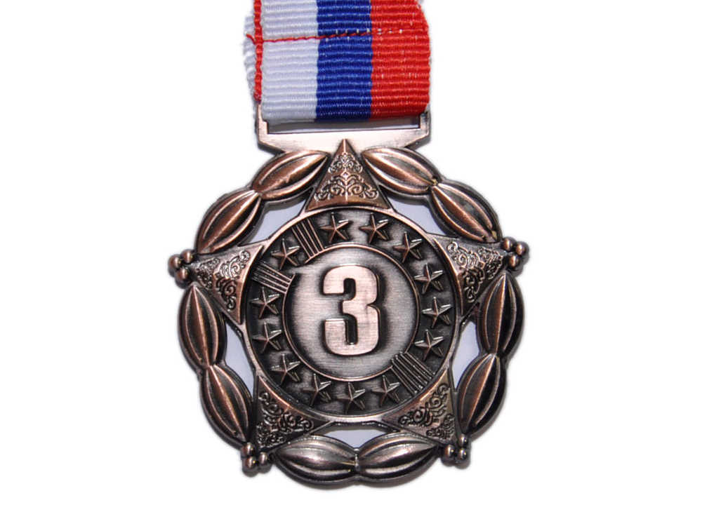 Медаль спортивная с лентой 3 место d - 5 см :1904-3