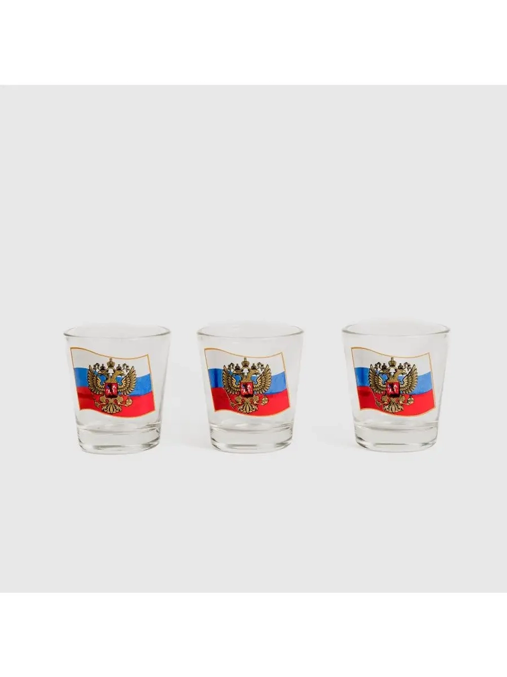 Набор рюмок стеклянных "Россия" 3 шт 50 мл