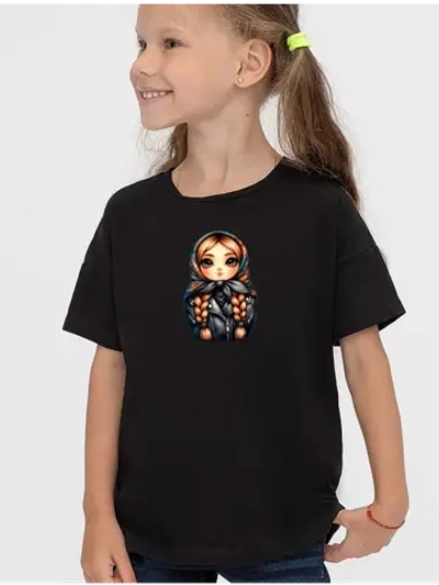 Футболка детская с русой Матрешкой