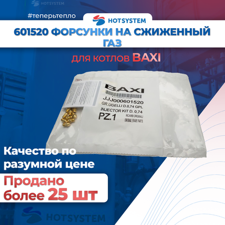 601520 Инжекторы (форсунки) для сжиженного газа комплект D. 0,74 на Baxi