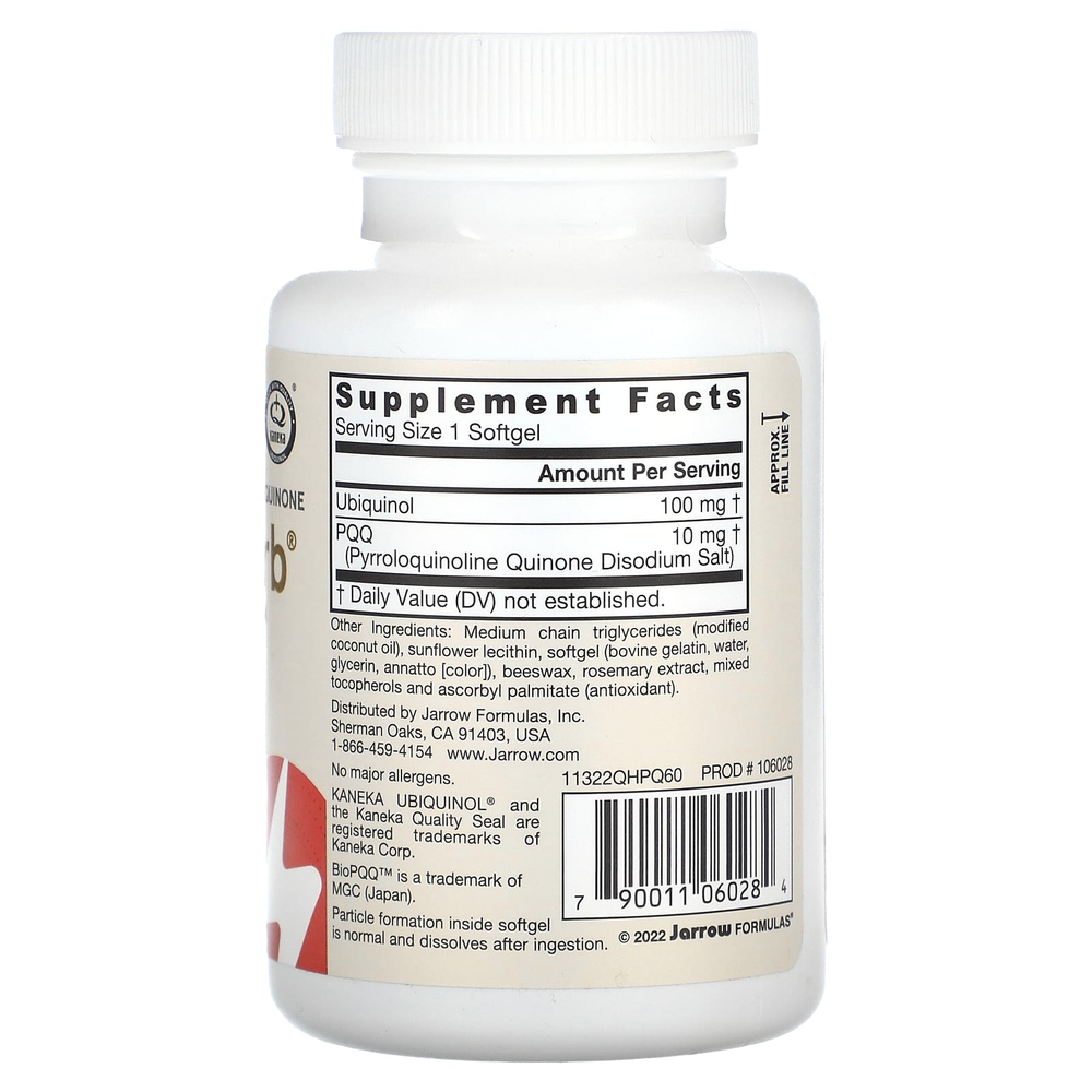 Jarrow Formulas, QH-Absorb + PQQ, 60 капсул