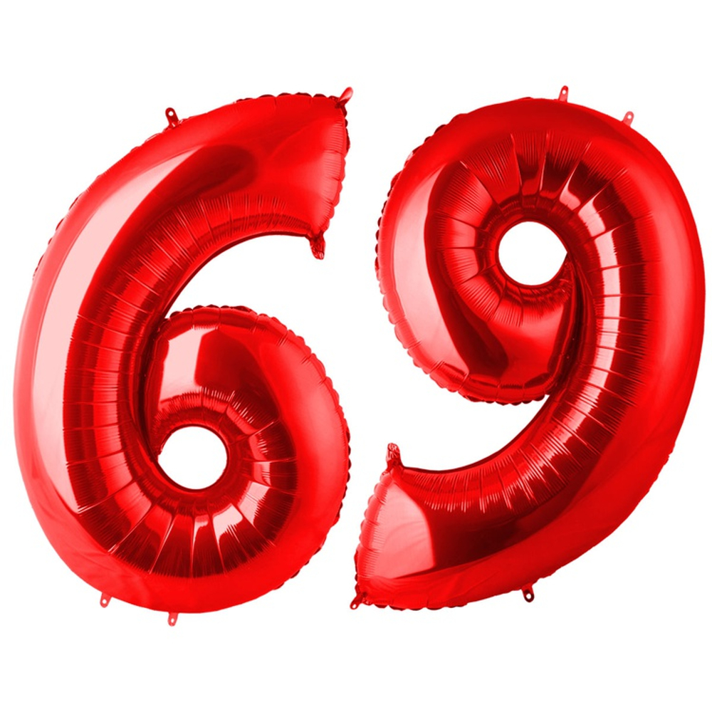 Шар фольгированный Цифра 9 101 см (Красный)