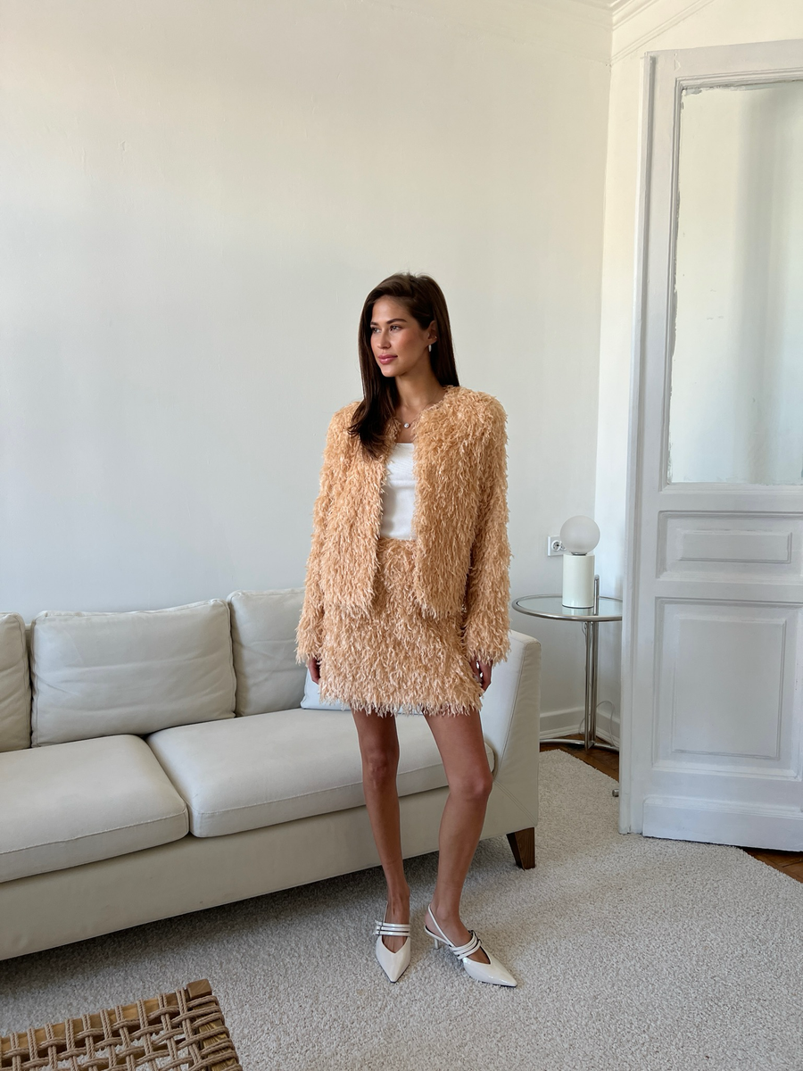 Юбка травка мини персик