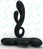 Чёрный вибратор Cupid с клиторальным отростком