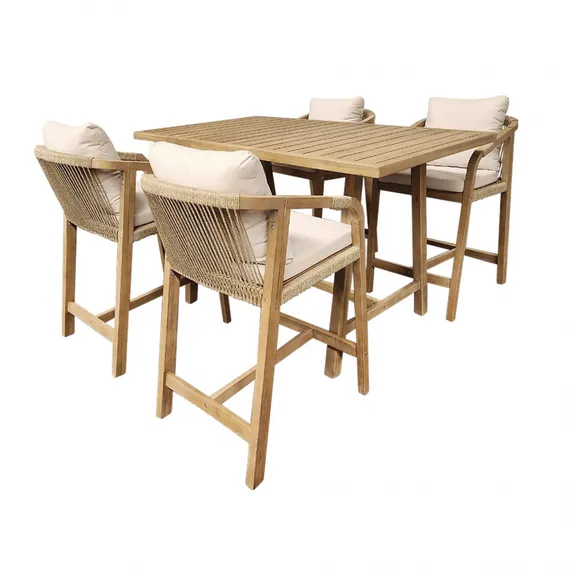 Комплект барной мебели Rimini из массива акации, барный стол, 4 барных стула