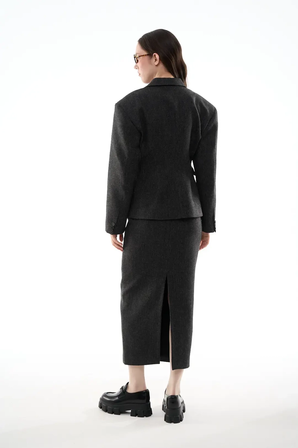 Жакет-смокинг графитовый