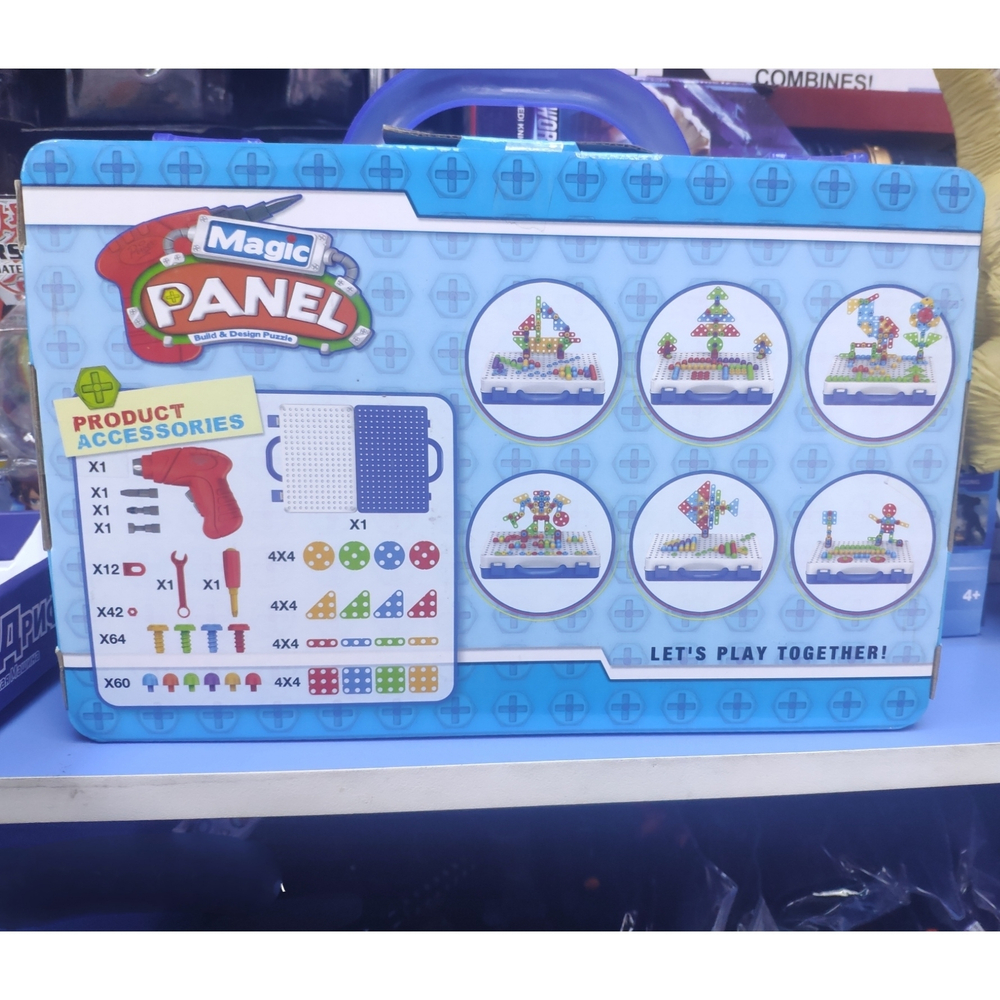 Конструктор мозаика с шуруповёртом 249 деталей Magic Panel 3в1