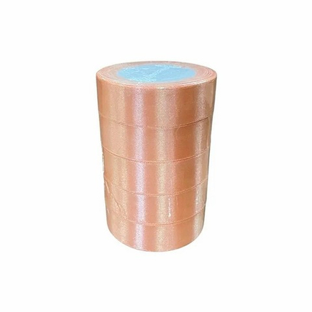 Лента атласная 2,5см*22,85м НЕЖНО-ОРАНЖЕВЫЙ