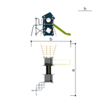 Детский спортивно-игровой комплекс с горкой серия "Сфера" Romana 057.21.00