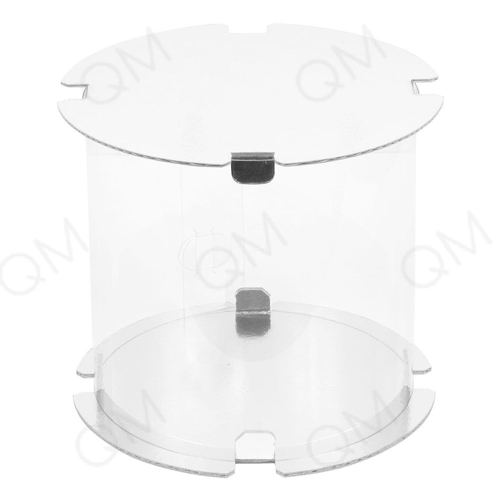 Прозрачная круглая коробка-тубус D-25 cм h-28 cм белая, 100 шт