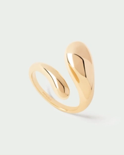 Кольцо Orbit серебро 925 пробы покрытое золотом