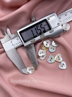 Пуговицы на прокол сердечки натуральный перламутр