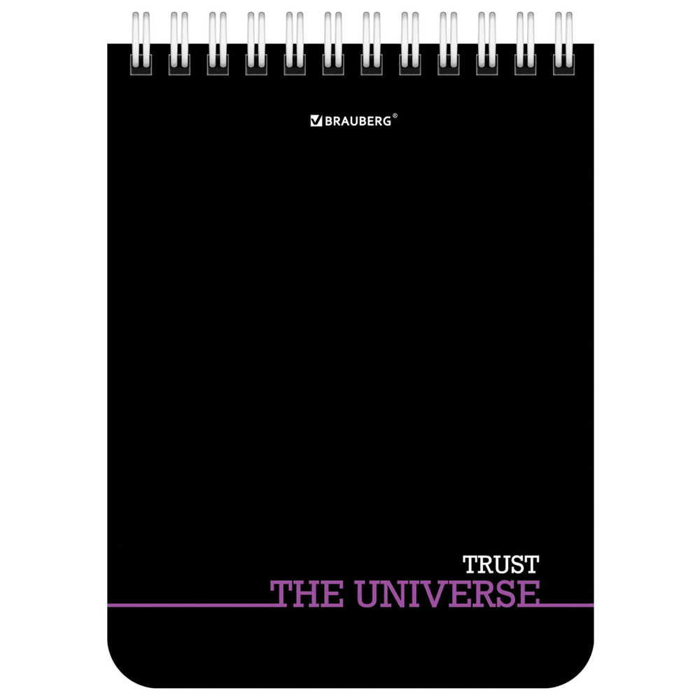 Блокнот малый ФОРМАТ А6 108х145 мм 40 л. гребень картон клетка BRAUBERG "Black & notes" (36 штук в упаковке)
