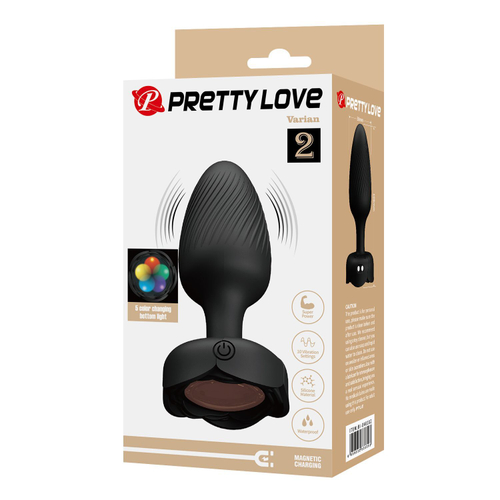 Анальная вибропробка Pretty Love Varian с LED-подсветкой, 10,8 см