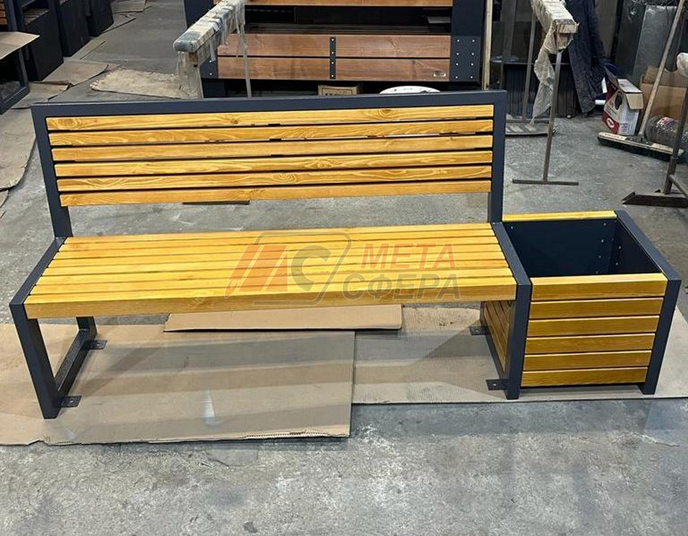 Скамейка Бонжур с цветочницей