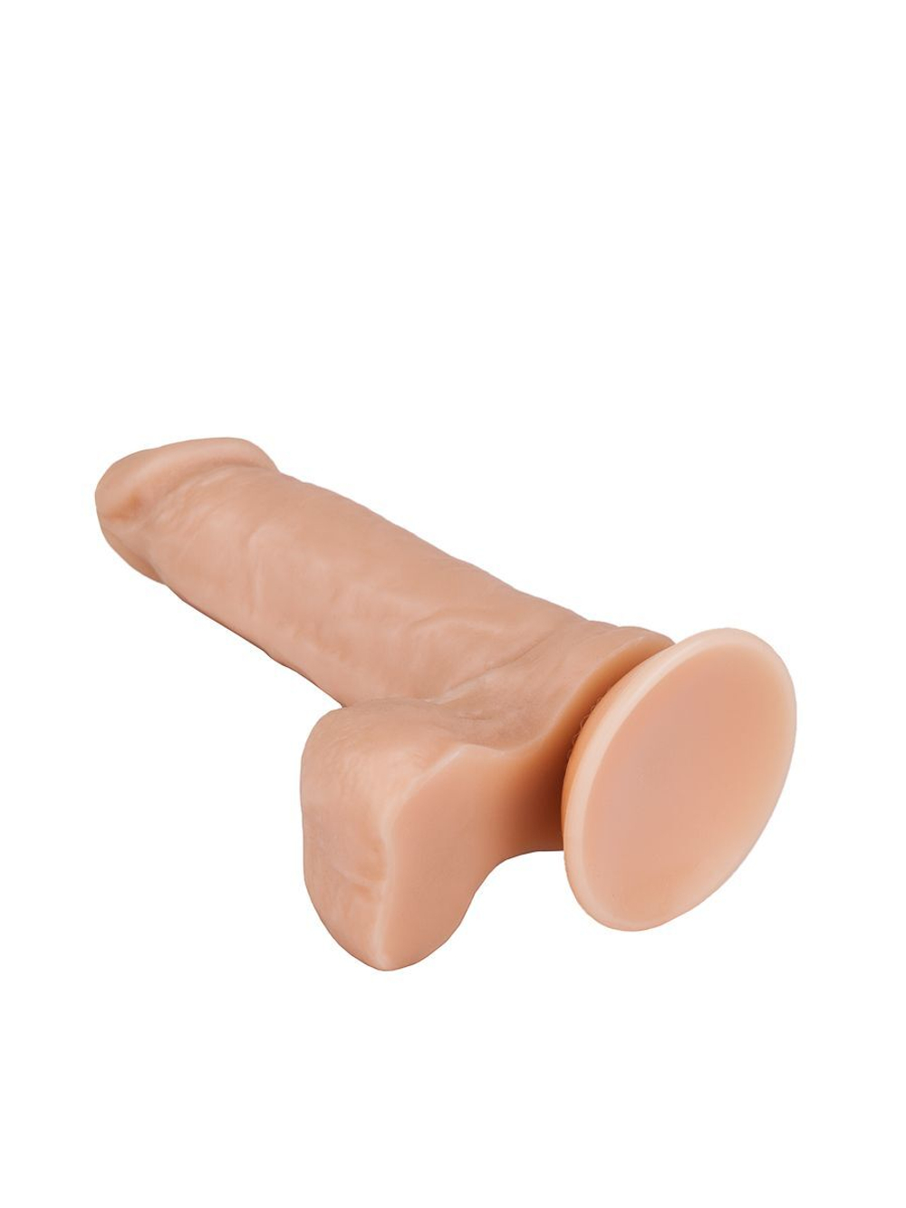 Телесный фаллоимитатор на присоске №2 - 16 см.