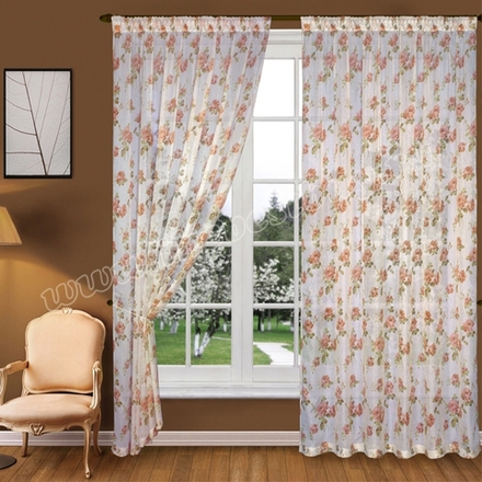 Готовая тюль вуаль: Лайм-2 (арт. А30-114-1)  -   (250х270)х2 см. - бежевая