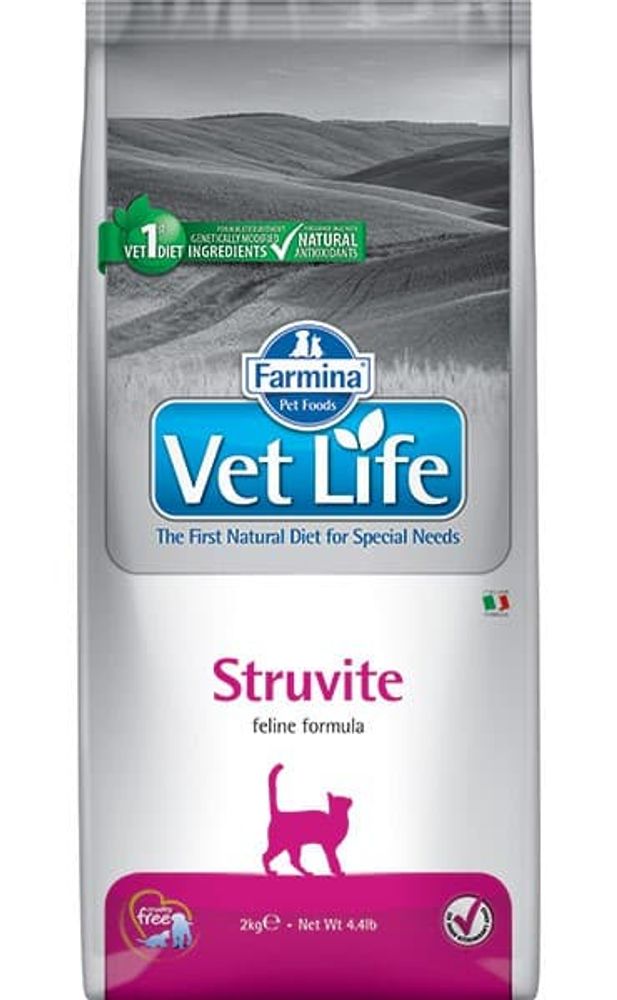 Сухой диетический корм Farmina Vet Life Struvite для кошек при мочекаменной болезни (струвиты) 2кг Сухой диетический корм Farmina Vet Life Struvite для кошек при мочекаменной болезни (струвиты) 2кг