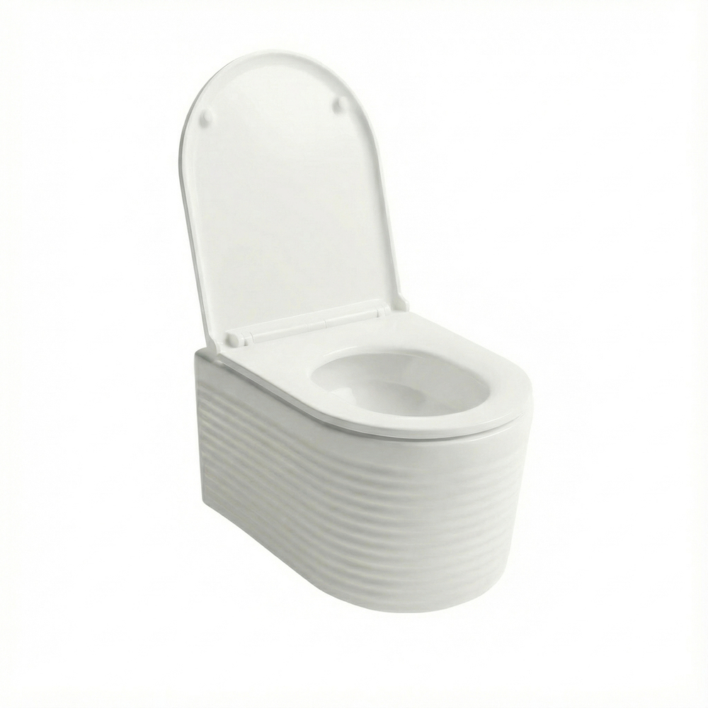 Унитаз подвесной безободковый WAVE LINE Tornado3.0, сид. дюропласт, м/л, быстр, БЕЛЫЙ глянец (L)