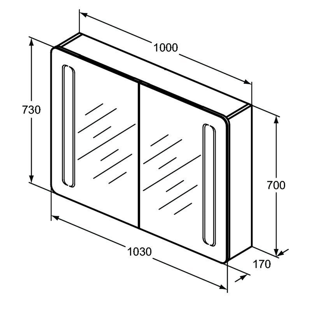 Зеркальный шкафчик 100 см Ideal Standard MIRROR&LIGHT T3389AL