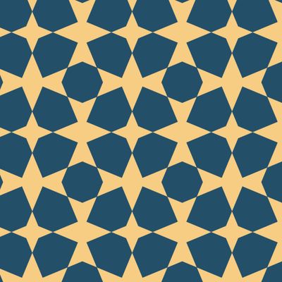 Марокканский геометрический сине-желтый орнамент